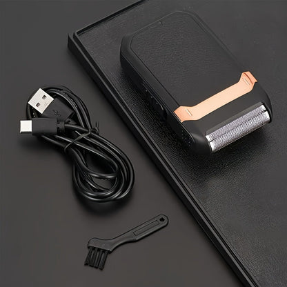 Black Foil Electric Shaver with Flip-Up Sideburn Trimmer, Rechargeable Body and 3.8-Inch Pictured Height