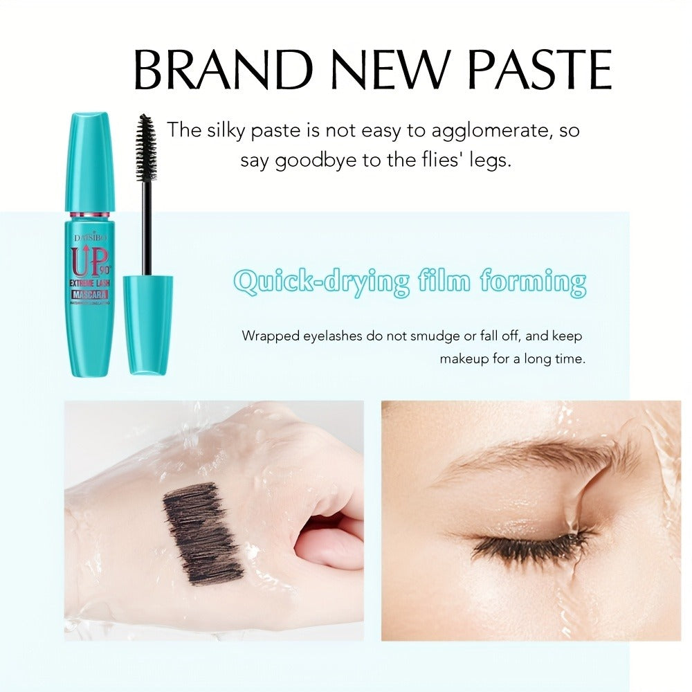 Black Mascara Four-Piece Set with Turquoise, Blue, Black and Magenta Tubes and Straight Bristle Wands