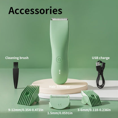 Bikini Trimmer for Women & Groin Trimmer for Men IPX6 Waterproof Body Hair Trimmer Replaceable Ceramic Blades Limit Comb Electric Manscaping Groomer Black Green Purple Pink