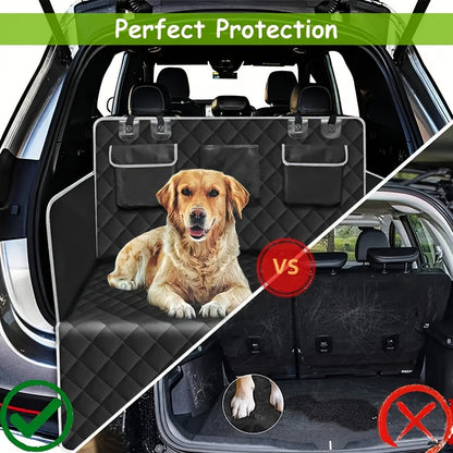 Dog Cargo Liner for SUV Sedan & Van – Waterproof Trunk Mat with Bumper Flap Protector, Non-Slip 600D Oxford, Universal Fit, Scratch & Hair Resistant, Includes Collapsible Dog Bowl