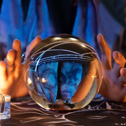 Crystal Ball for Photography Decoration Feng Shui Gift – Transparent Glass Sphere 60mm 80mm 150mm with Base for Magic Lens Ball Home Decor Halloween Valentine Christmas