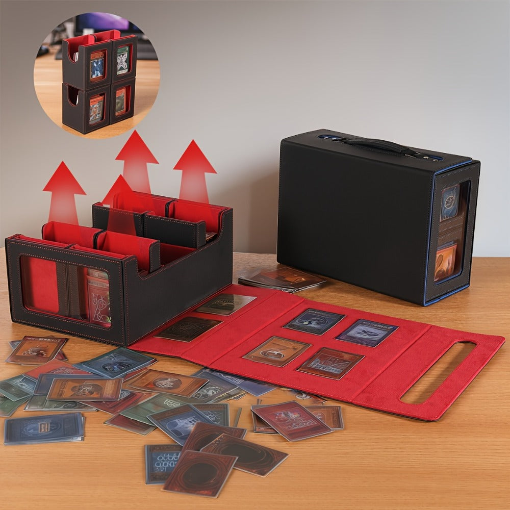 Five-in-One Trading Card Storage Box with Detachable Dividers, Display Windows and Four Colors