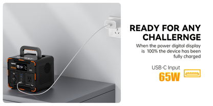 Portable Power Station 259Wh 300W or 599Wh 600W with AC, DC, USB, LiFePO4 Cell Pack and LED Light