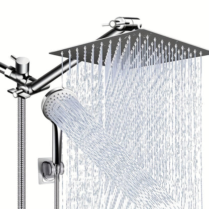 Rainfall and Handheld Shower Combo Sets with 8, 10 or 12-Inch Head Options in Chrome or Black