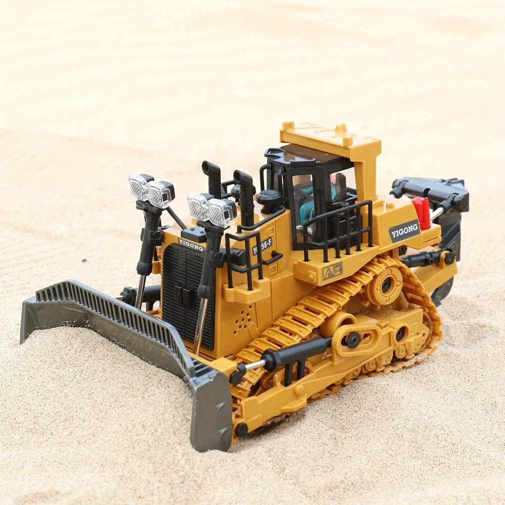 RC Construction Vehicle Set for Kids 2 3 4 Piece 2.4GHz 12-Channel Excavator Dump Truck Bulldozer Loader Alloy Remote Control Construction Equipment Birthday Christmas Gift Boys Ages 3+