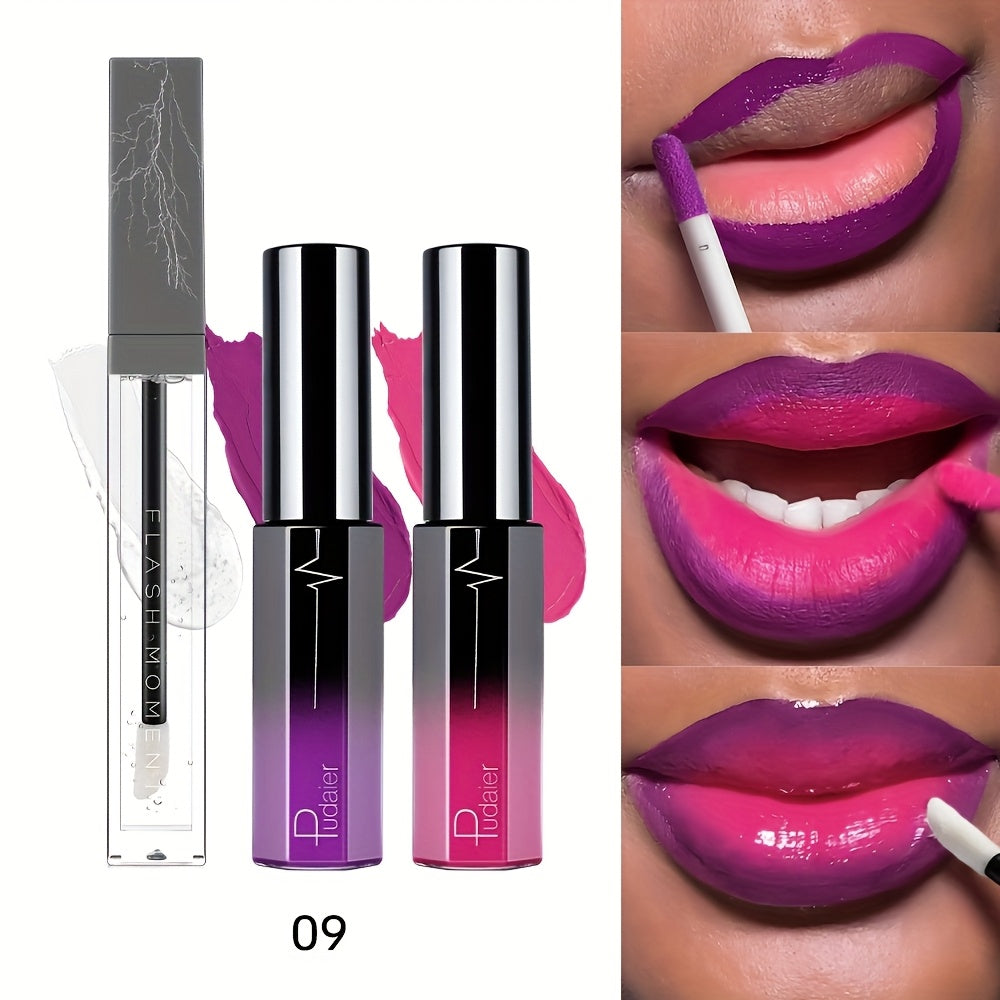 Lip Gloss Set by Pudaier with Clear Lip Oil, Two Matte Lip Colors and Three Retained Shade Options