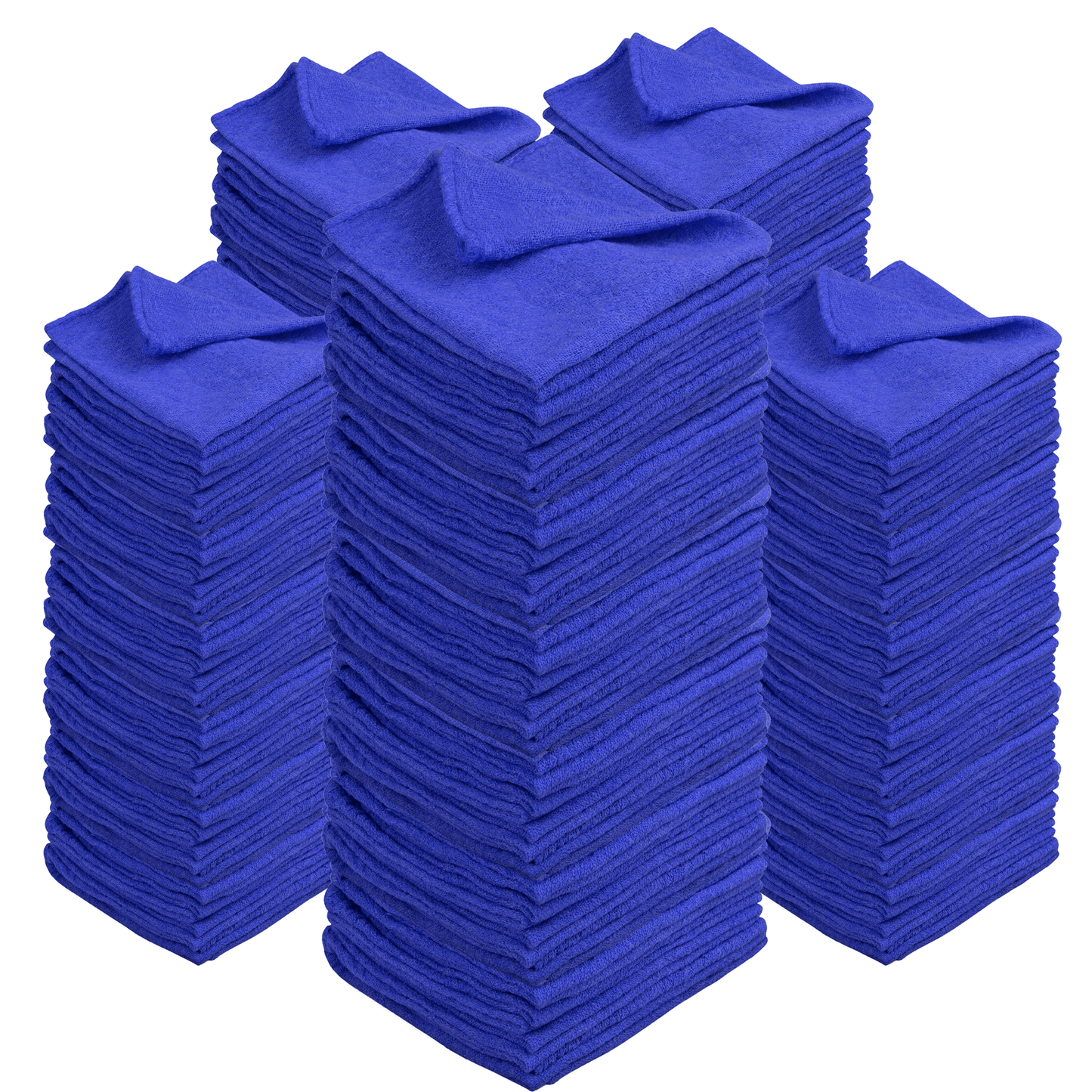 Cotton Shop Rags in 12 x 14-Inch Size, Red, White or Navy Blue with 50 to 500-Piece Pack Options