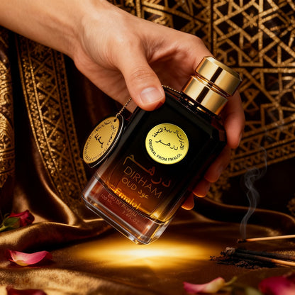 Agarwood Oud Arabic Perfume for Men 3.4 oz Long Lasting Luxury Woody Oriental Cologne - Dubai Middle East Noble Style Islamic Art Bottle - Gift for Him Birthday Anniversary
