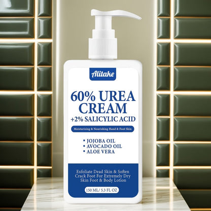 150ml Pump-Bottle 60% Urea and 2% Salicylic Acid Foot Cream with Jojoba, Avocado and Aloe Labeling