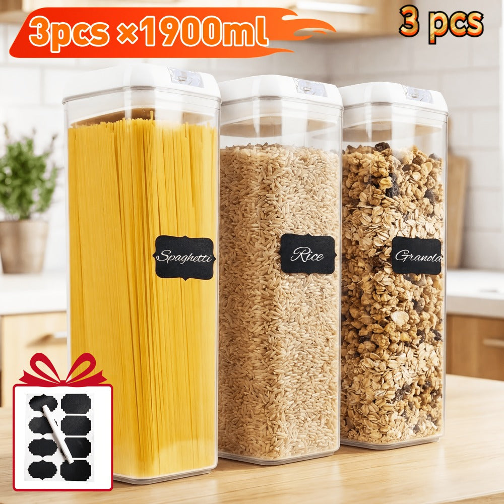 Plastic Food Storage Containers with Lids - Leak Proof Airtight Kitchen Organizer Set for Home Cooking, Dining and Outdoor Meals