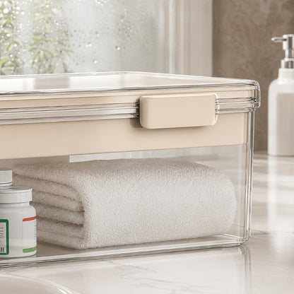 Transparent Medicine Storage Box with Carry Handle, Tiered Tray, 29 x 21 x 17 cm and Two Color Options