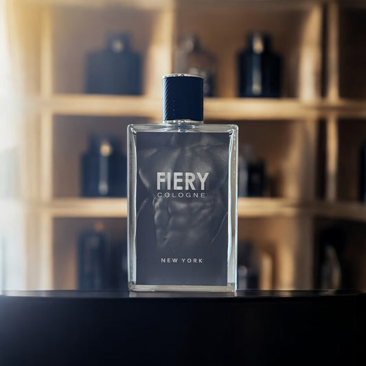 Eau de Parfum Fiery New York for Men in Dark Architectural Bottle with Citrus-Spice Source Profile