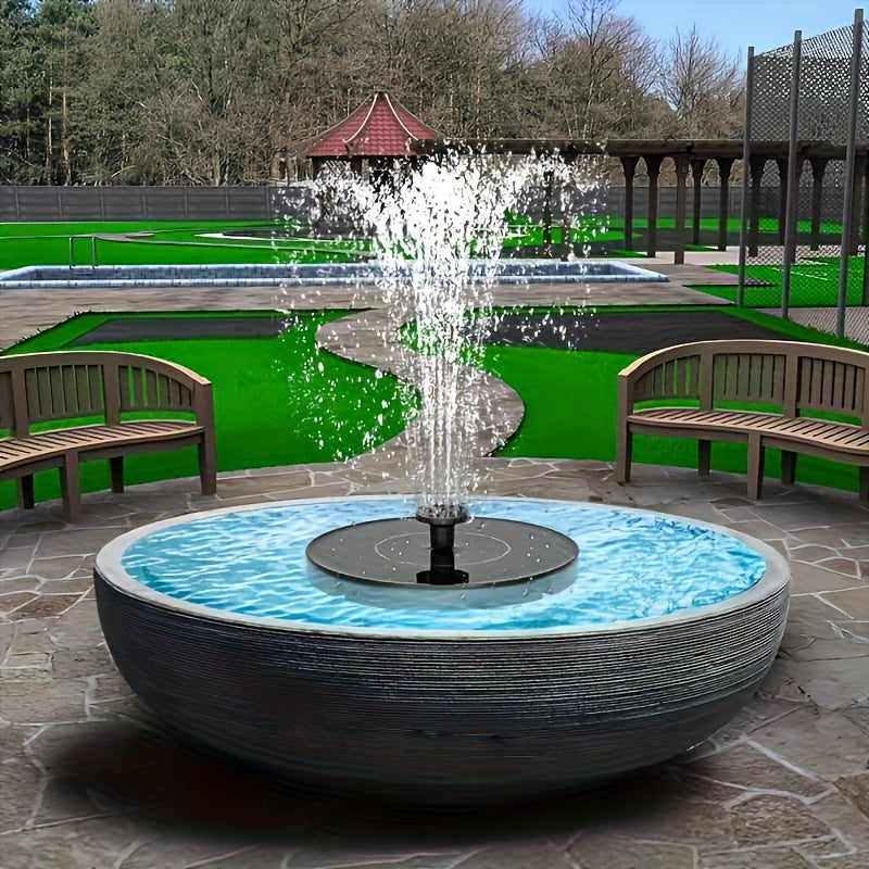 Floating Solar Fountain Pump with 16 cm Black Disc, Six-Nozzle Pictured Set and 1pc Checkout Option