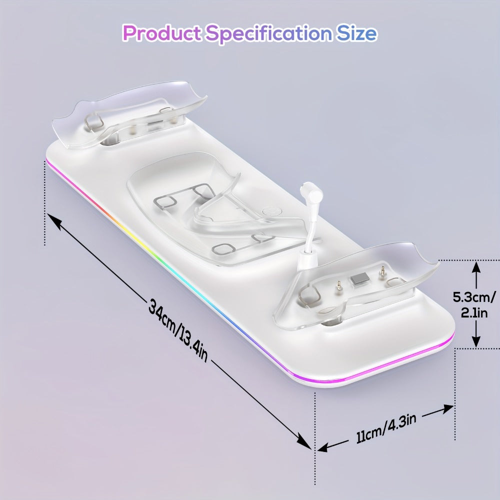 Meta Quest 3S / Quest 3 Charging Dock – PD 18W Fast Charging Station with RGB Light, Magnetic Charger Stand for Headset & Controllers, Includes 2 Rechargeable Batteries, Compatible with Oculus Quest 3S