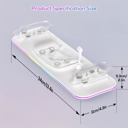 Meta Quest 3S / Quest 3 Charging Dock – PD 18W Fast Charging Station with RGB Light, Magnetic Charger Stand for Headset & Controllers, Includes 2 Rechargeable Batteries, Compatible with Oculus Quest 3S