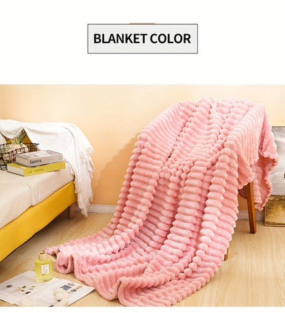 500gsm Heavy Plush Blanket – Ultra Thick Soft Warm Fluffy Blanket for Bed, Sofa & Travel, Baby to Double Size, 5 Colors