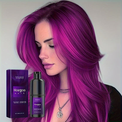 Hair Color Shampoo, Hoegoa Hair 3-in-1 100ml Color Foam with Purple, Black, Red or Brown Options