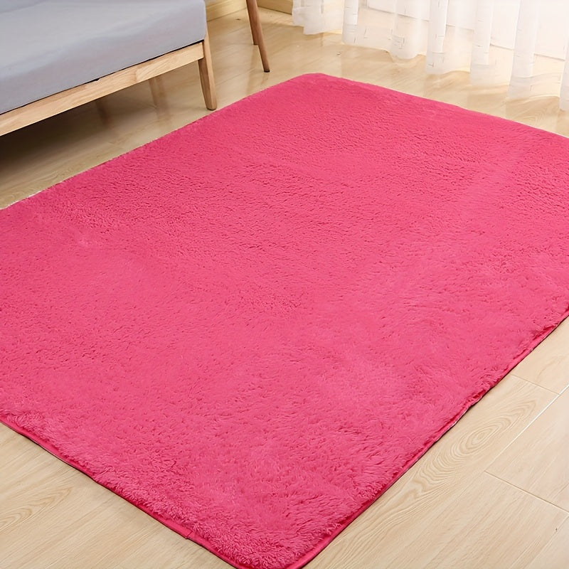 Area Rug Fluffy 900 g/m² Polyester Shag in Six Colors and Four Sizes for Bedroom or Living Room