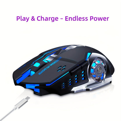 RGB Dual-Mode Wireless Gaming Mouse with Bluetooth 5.0, 2.4 GHz Receiver and Four Color Options