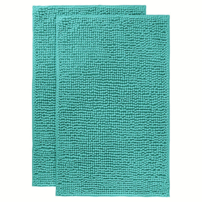Chenille Bath Rug Extra Thick Soft Absorbent Non-Slip Bathroom Mat Machine Washable, Multiple Sizes & Colors