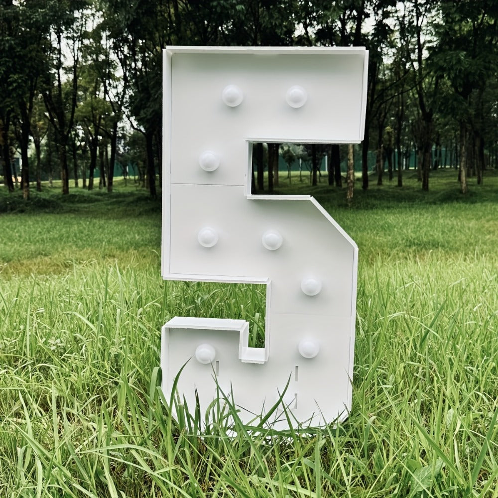 Party Decorations Three-Foot Freestanding Number Sign with Warm White LED Lights and Digits 0–9