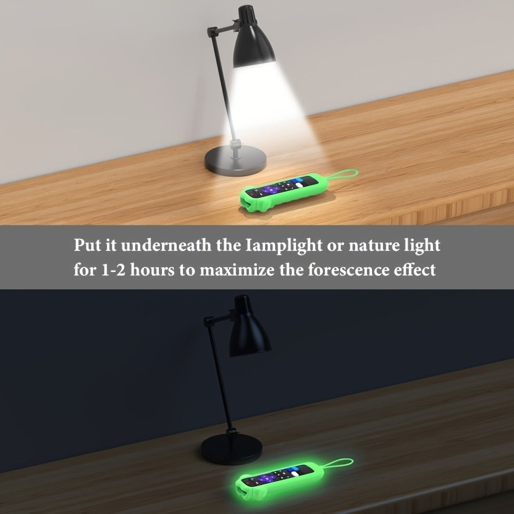 Luminous Green Dog-Paw Remote Control Case with Wrist Loop for Pictured Roku-Style Button Layout