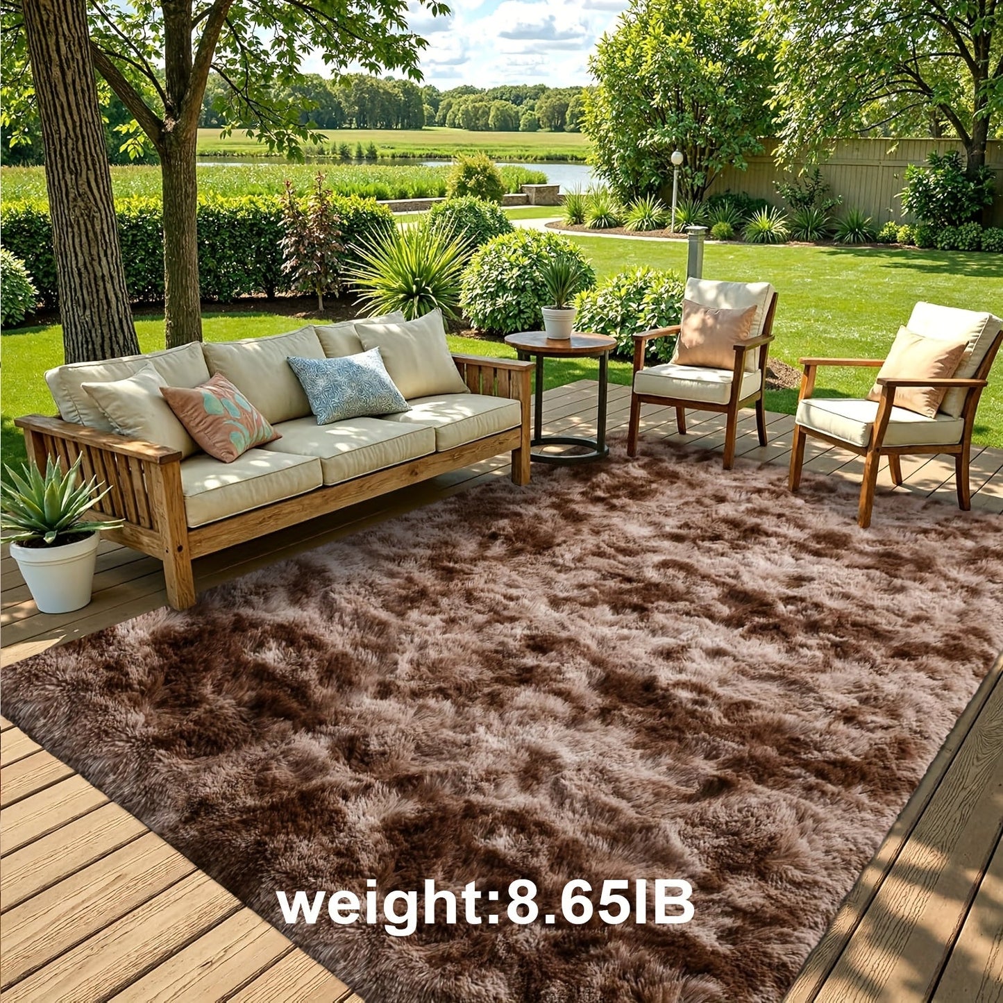 Fluffy Indoor Area Rug in Five Colors and Six Size Options for Living Room, Bedroom, Kitchen or Bathroom