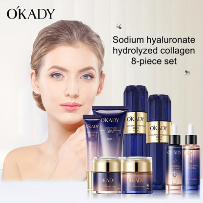 8-Piece Collagen & Hyaluronic Acid Skincare Set – Anti-Aging Kit for Firmer, Smoother & Younger-Looking Skin, Enhances Elasticity & Deep Hydration, Premium Gift for Women