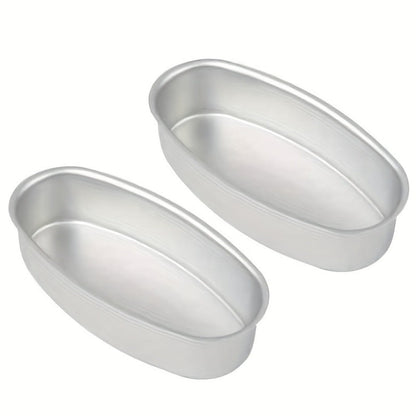 Two-Piece Nonstick Oval Aluminum Bread Pan Set for Loaves, Cakes, Cheesecake and Oven Baking
