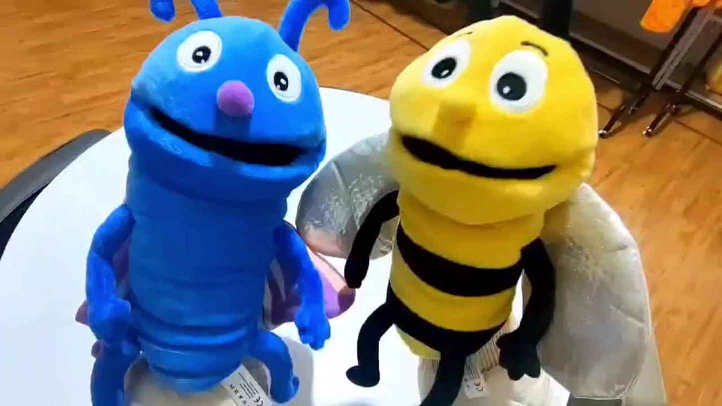 Movable-Mouth Insect Hand Puppets in Bee, Ladybird, Dragonfly, Butterfly, Ant and Caterpillar Styles