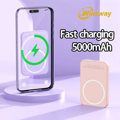 Magnetic Power Bank 5000mAh Mini Wireless Charging PD & QC 3.0 Fast Charge Colorful Portable Charger for iPhone 17 16 15 14 13 MagSafe Compatible