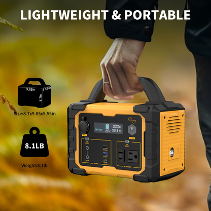 Camping Power Station 294Wh 300W (Peak 600W) – 120V AC Outlets, DC Ports, LED Flashlight, Lithium Battery Backup for Home, Travel, Outdoor & Blackout Emergencies