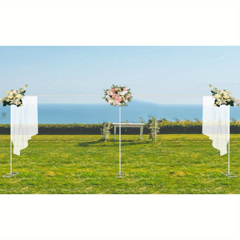 20x10 Ft Heavy Duty Backdrop Stand Pipe Kit with Weighted Stainless Steel Bases, 15-Pole Curtain Frame Drape Kit for Wedding Ceremony Party Photography Studio Trade Show Stage Event Backdrop