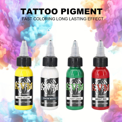 1oz Tattoo Ink Set 7 & 14 Colors Professional - 30ml Stable Vibrant Pigment Bottles, Fade-Resistant Permanent Ink for Rotary Coil & Pen Tattoo Machine, Complete Color Kit for Artists & Beginners