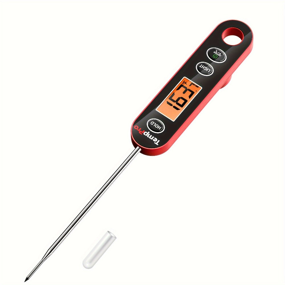 Instant Read Meat Thermometer – TempPro IC6030 Fast 3-Second Digital Kitchen BBQ Thermometer with 4.72" Foldable Probe & Backlit Display