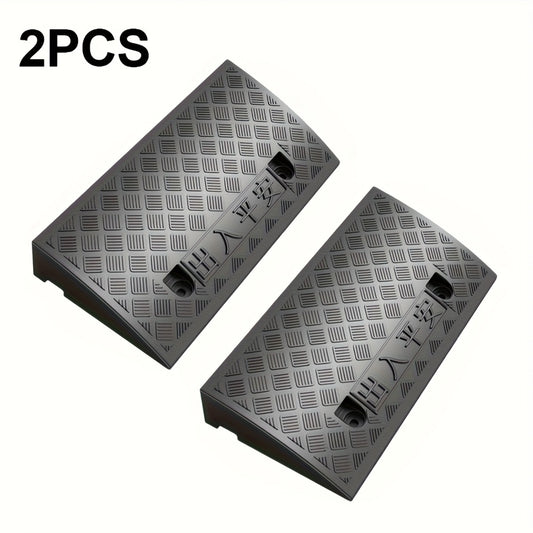 Curb Ramps 2-Pack Portable Heavy Duty Plastic Threshold Ramp Set for Low Clearance Cars Motorcycles Wheelchair – 19.68"L x 10.6"W, 3.5" or 5.1" Rise, Driveway Curb Ramp