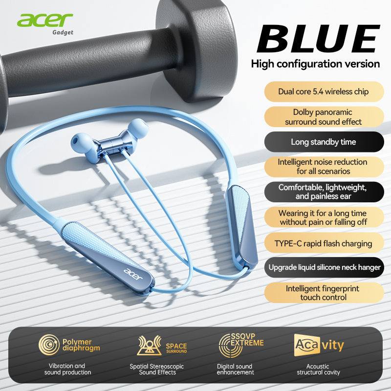 Acer Genuine HiFi TWS Earbuds Extra-Long Standby Deep Bass Low Latency Gaming Noise Reduction Touch Control Lightweight Sports Running In-Ear Comfortable