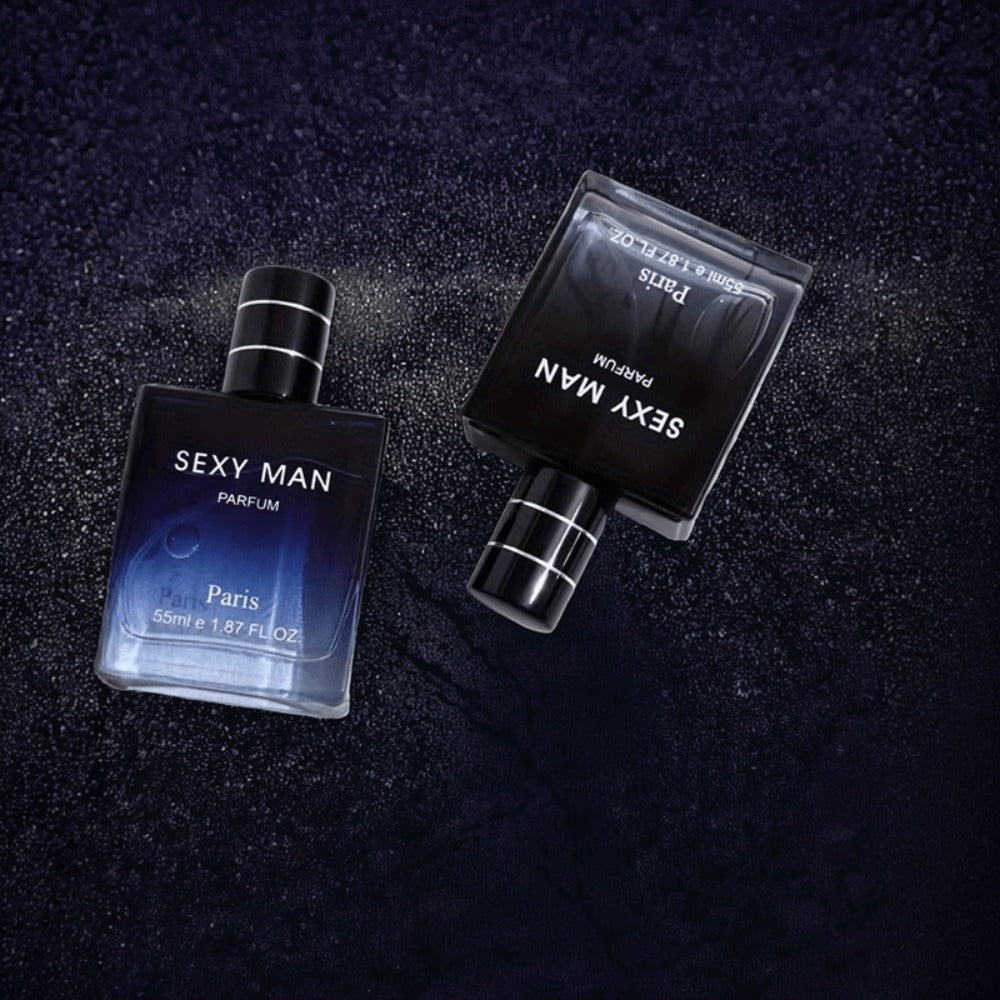 Cologne Spray for Men SEXY MAN Two-Bottle Set with 7054A and 7054B Color Options and Gift Vial