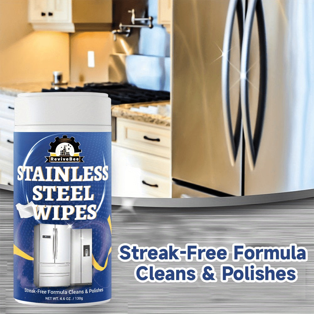 Stainless Steel Cleaning Wipes in One or Two Barrel Packs for Kitchen Appliances, Sinks, Cookware and Surfaces
