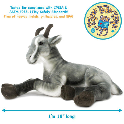 Stuffed Animal Patrick Pygmy Goat in 18-Inch Size with Acrylic Plush Fabric and Source-Listed Care