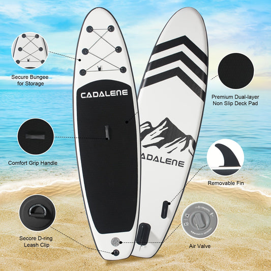 10-Foot by 33-Inch Inflatable Paddle Board Kit with EVA Deck, Three Fins, Paddle, Pump and Backpack