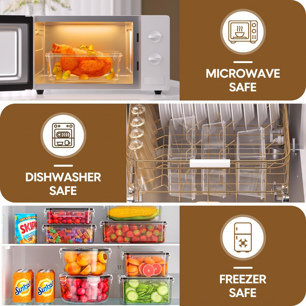 Food Storage Containers 16-, 28- or 48-Piece Pantry Set with Snap-On Lids, Labels and Markers