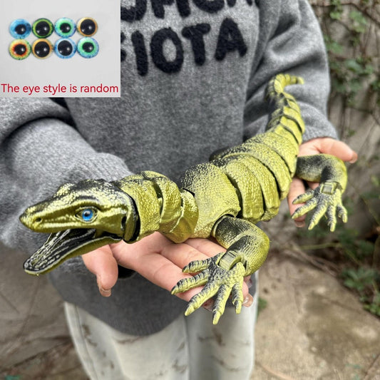Giant Lizard Figurine 21 Inch 3D Printed – Realistic Reptile Animal Model Openable Mouth Easy 3-Part Assembly 7 Color Styles, Desk Decor Unique Gift for Kids Adults Reptile Lovers