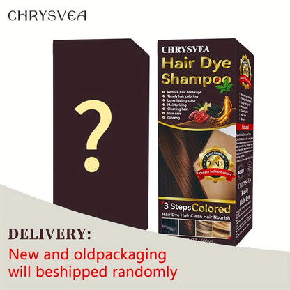 Hair Dye Shampoo, CHRYSVEA 500ml Bottle with 30ml Hair Oil and Nine Shade Options Set for At-Home Color Selection