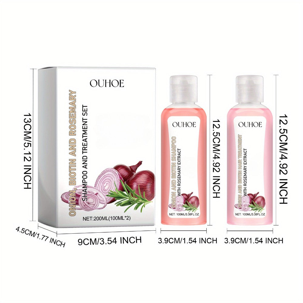 Three-Piece OUIHOE Hair Care Set with Shampoo, Conditioner and Coordinated Capsule Product Pack