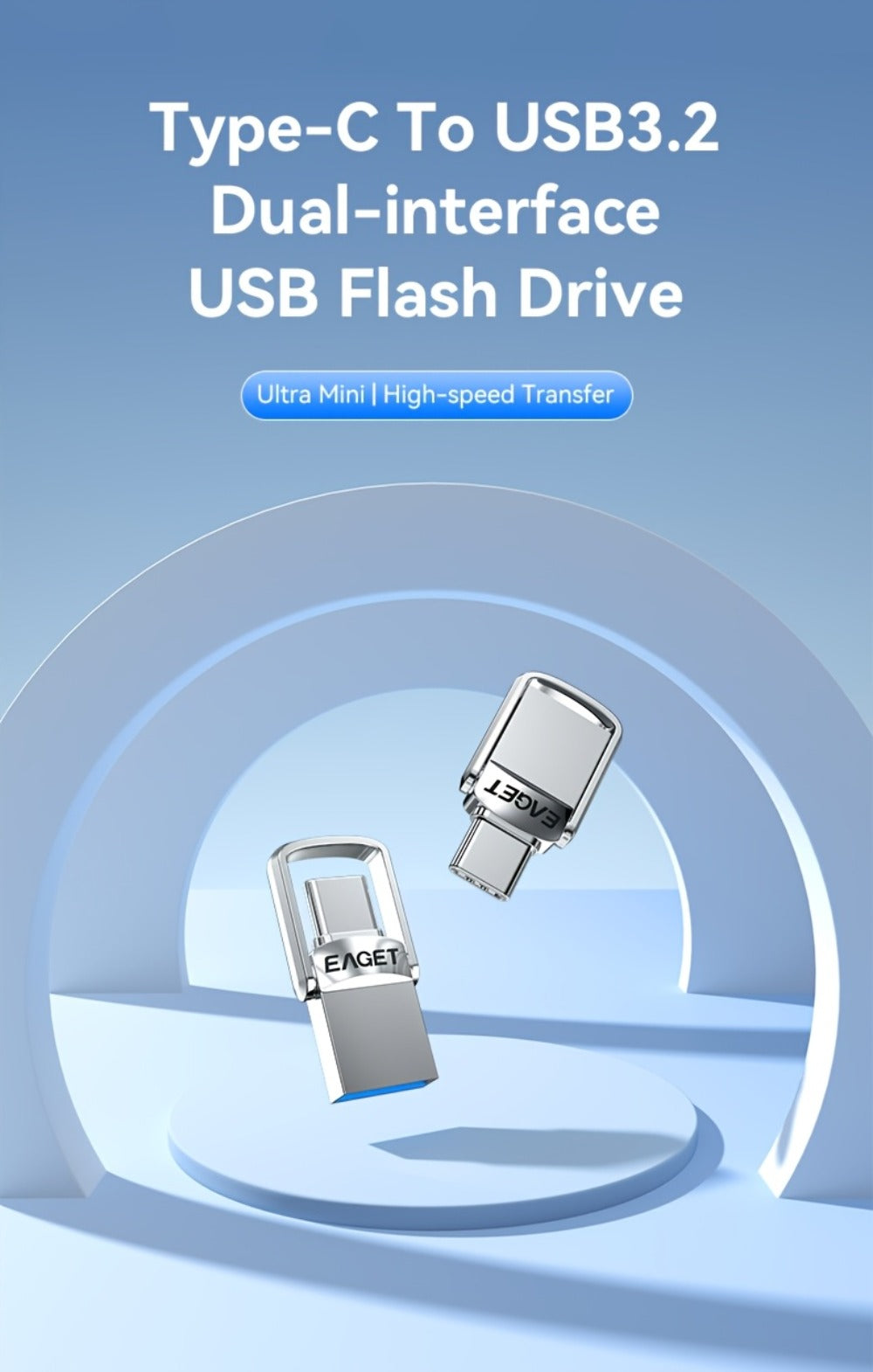 Type-C USB Flash Drive OTG 3.2 High Speed 32GB 64GB 128GB Dual Drive for MacBook iPad Android Smartphone PC Tablet – Plug & Play Thumb Drive for Data Transfer Photo Video Backup Storage