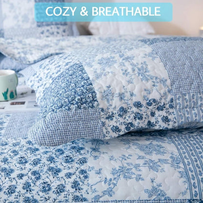 Lightweight Floral Quilt Set in Twin, Queen or King Sizes with 17 Paisley and Patchwork Color Options