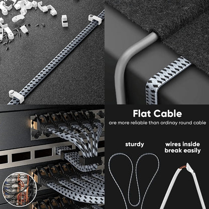 Cat8 Ethernet Cable Braided Heavy Duty – 40Gbps 2000MHz RJ45, High Speed Network LAN Cable for Gaming, Router, Modem & PC, 6FT / 25FT / 35FT