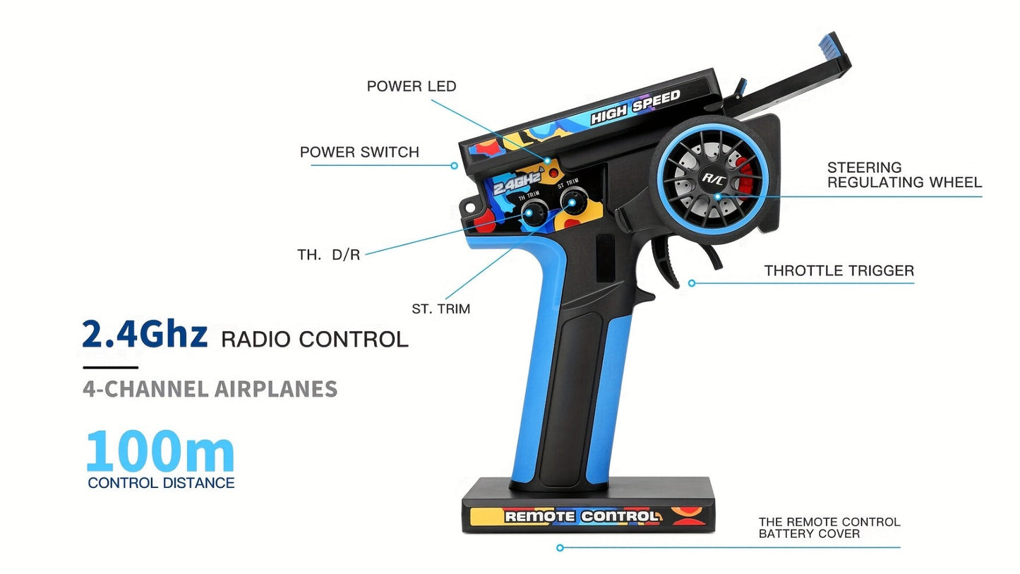 Remote Control Car, Wltoys 124017 Brushless 4WD Off-Road Racer with 75KM/H Source Speed and Two 7.4V 2200mAh Batteries