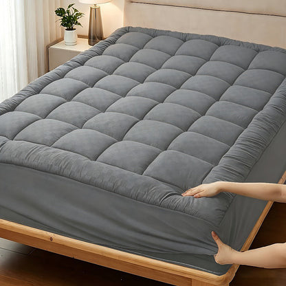 Mattress Topper Baffle-Box Down-Alternative Fill with Deep-Pocket Skirt in Twin to King Sizes